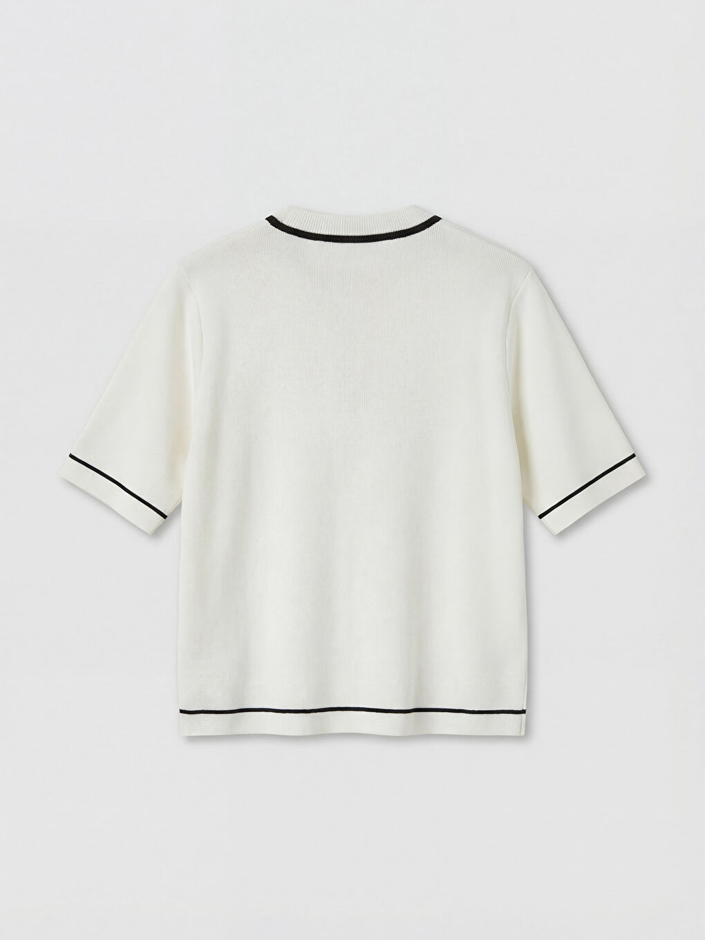 Ekru Bisiklet Yaka Kadın Triko Hırka-1