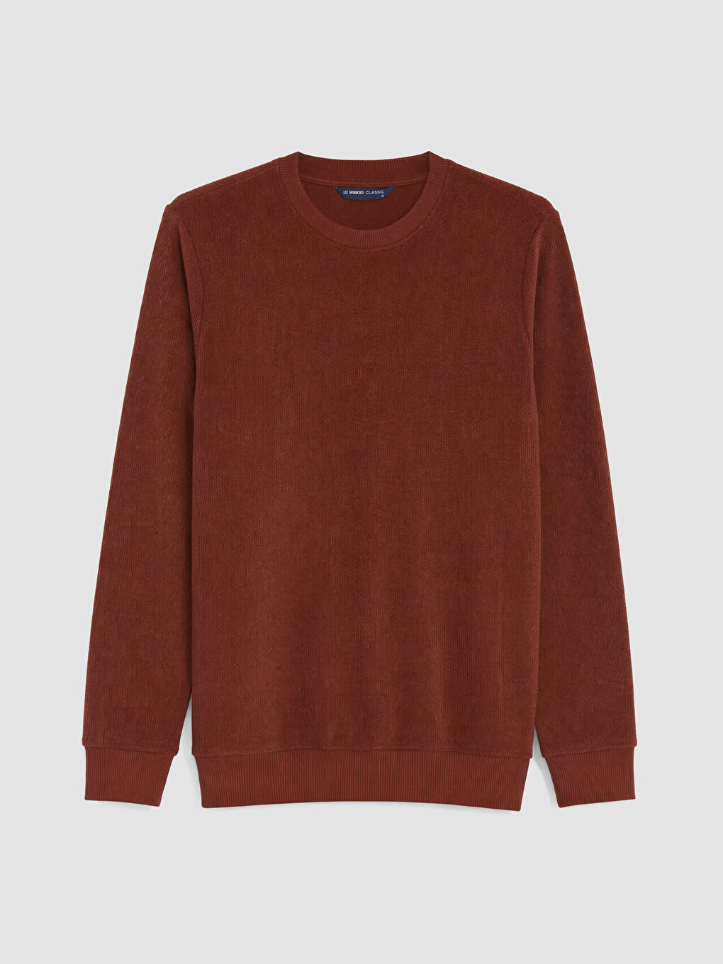 Kahverengi Bisiklet Yaka Erkek Sweatshirt-3
