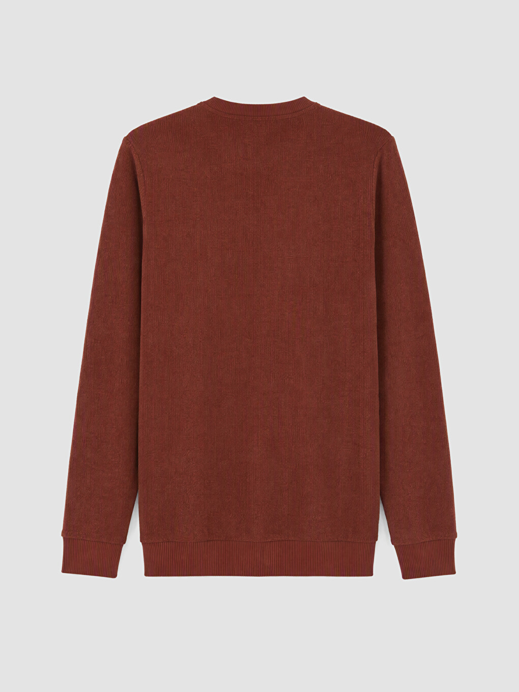 Kahverengi Bisiklet Yaka Erkek Sweatshirt-5