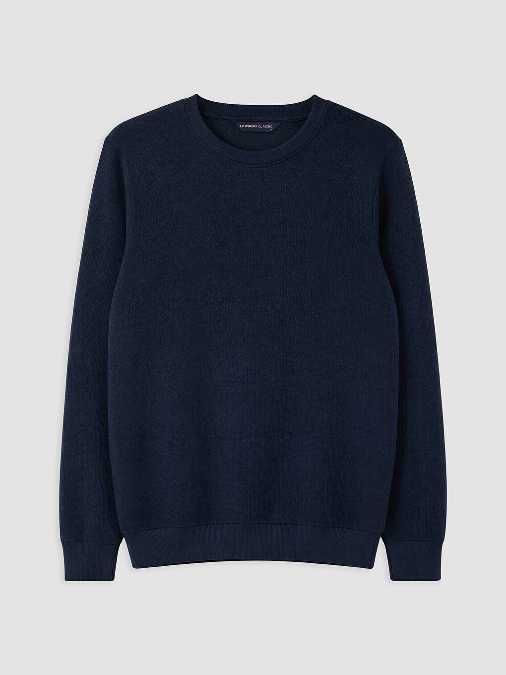 Lacivert Bisiklet Yaka Erkek Sweatshirt