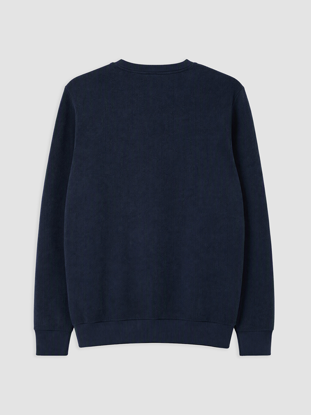 Lacivert Bisiklet Yaka Erkek Sweatshirt-1