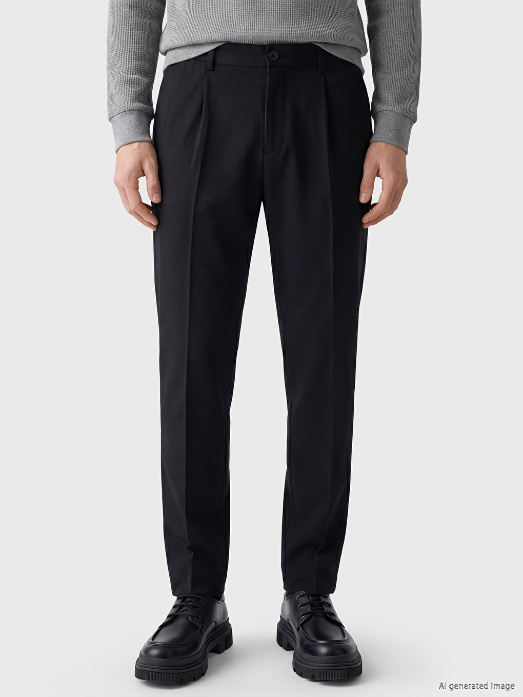 Regular Fit Men's Pleated Trousers-1