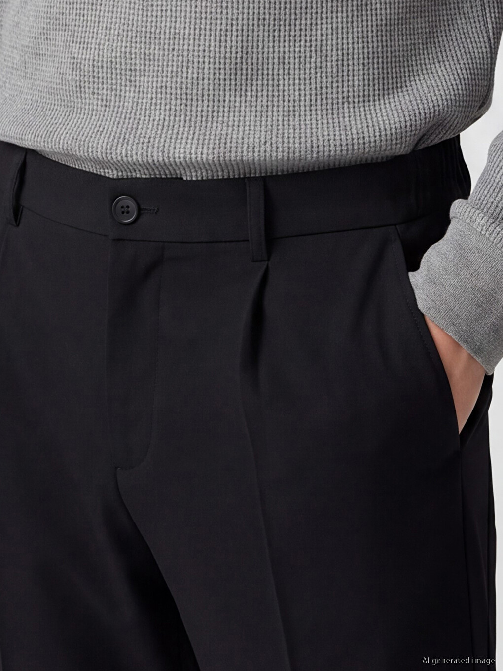Regular Fit Men's Pleated Trousers-2