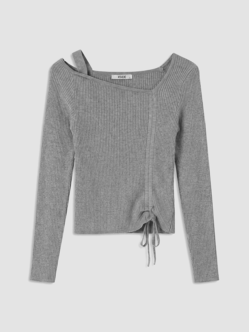Ruched Detailed Asymmetric Collar Women's Knitwear Sweater-4