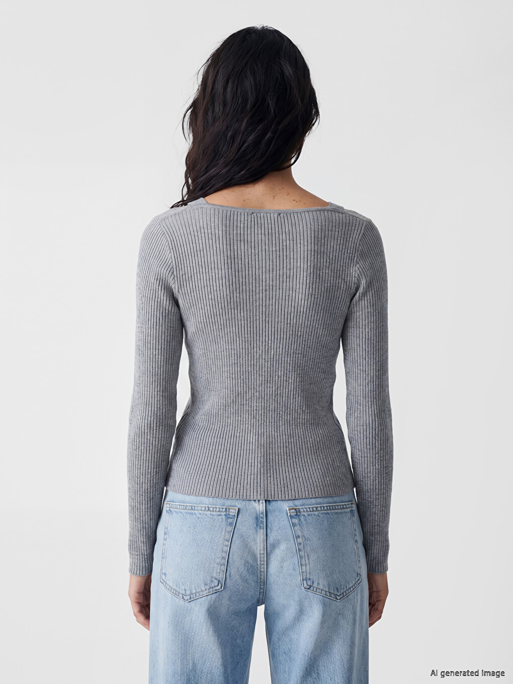 Ruched Detailed Asymmetric Collar Women's Knitwear Sweater-3