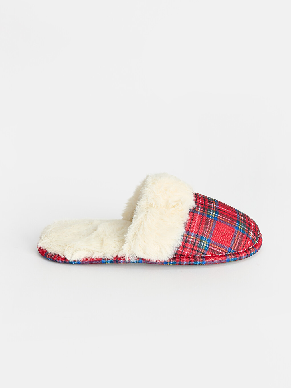 Plaid Furry Women's Home Slipper-2