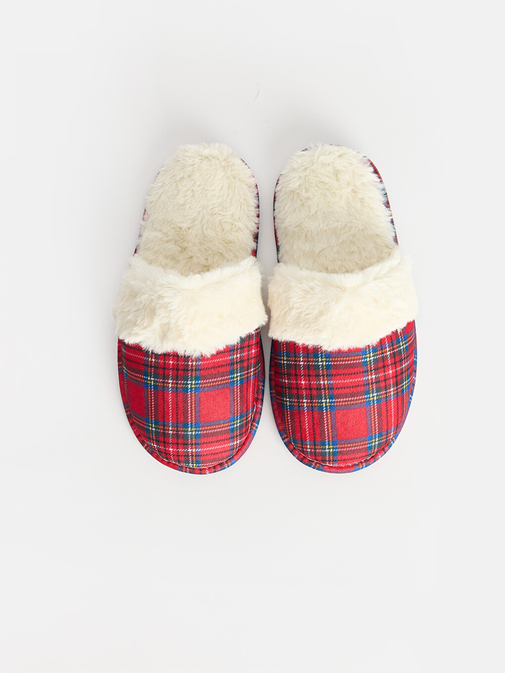 Plaid Furry Women's Home Slipper-3