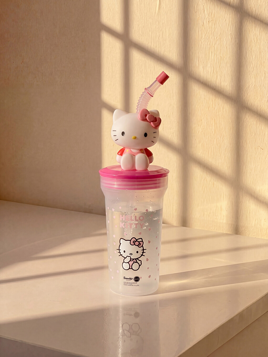 Hello Kitty Figuriertes Strohhalmglas