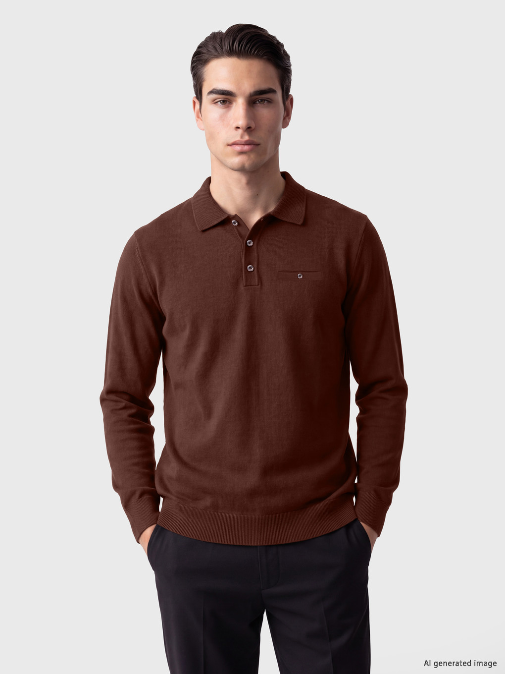 Polo Collar Men's Sweatshirt