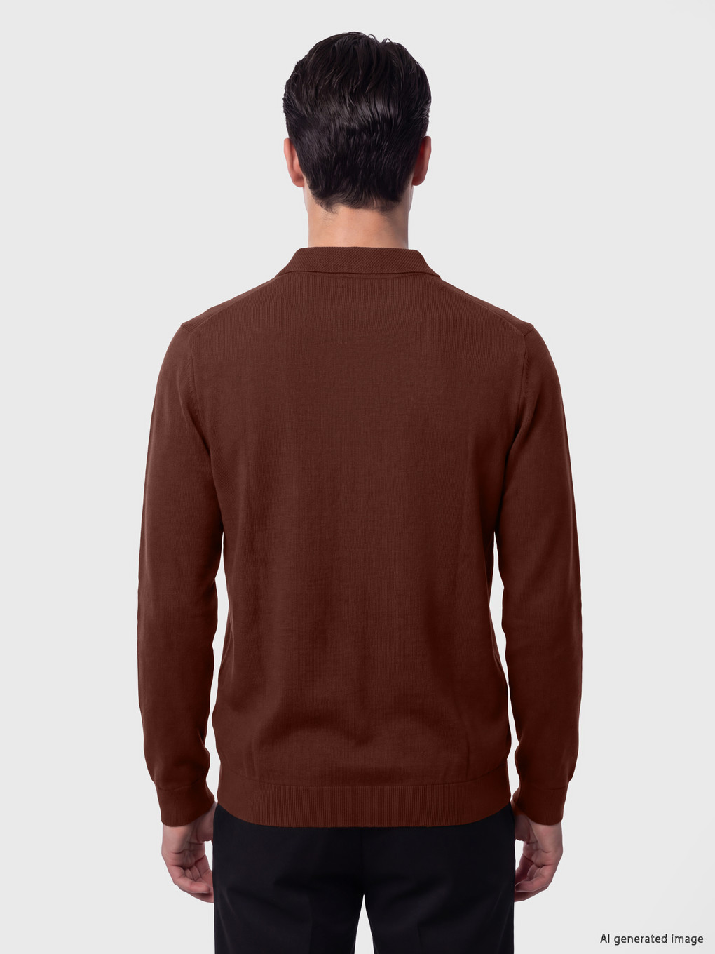 Polo Collar Men's Sweatshirt-2
