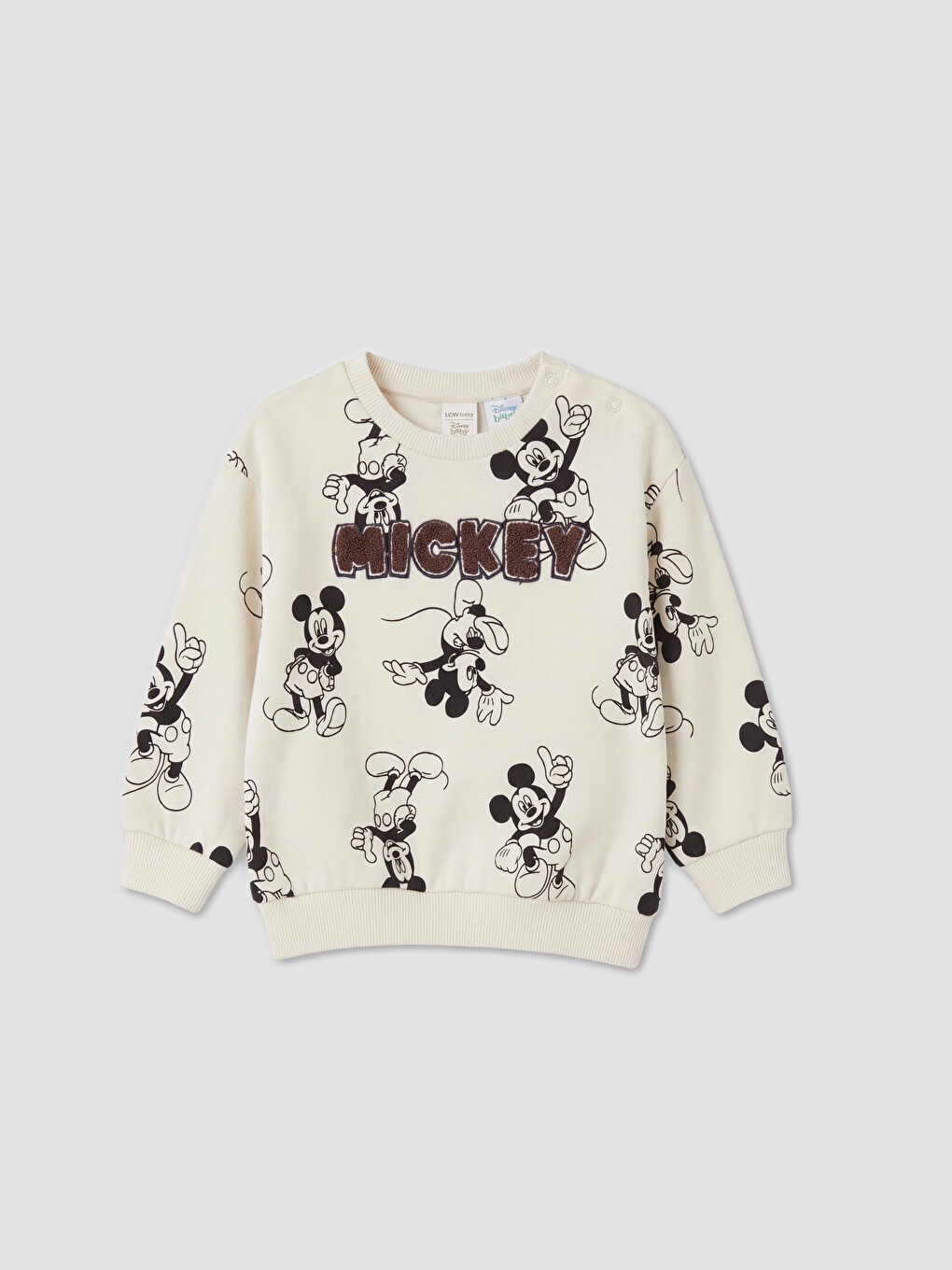 Gri Mickey Mouse Baskılı Erkek Bebek Takım-1