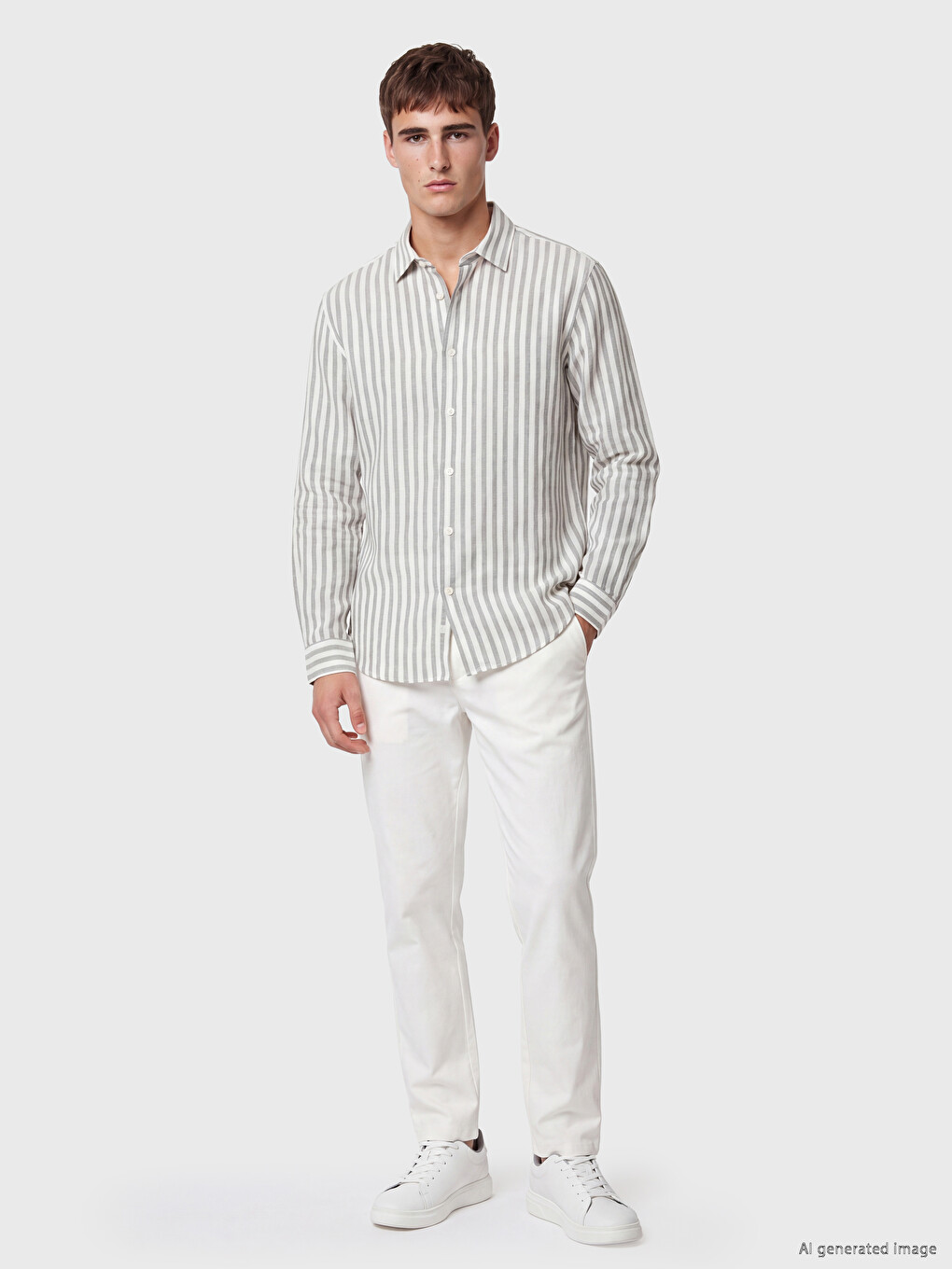Regular Fit Striped Dobby Men's Shirt-1