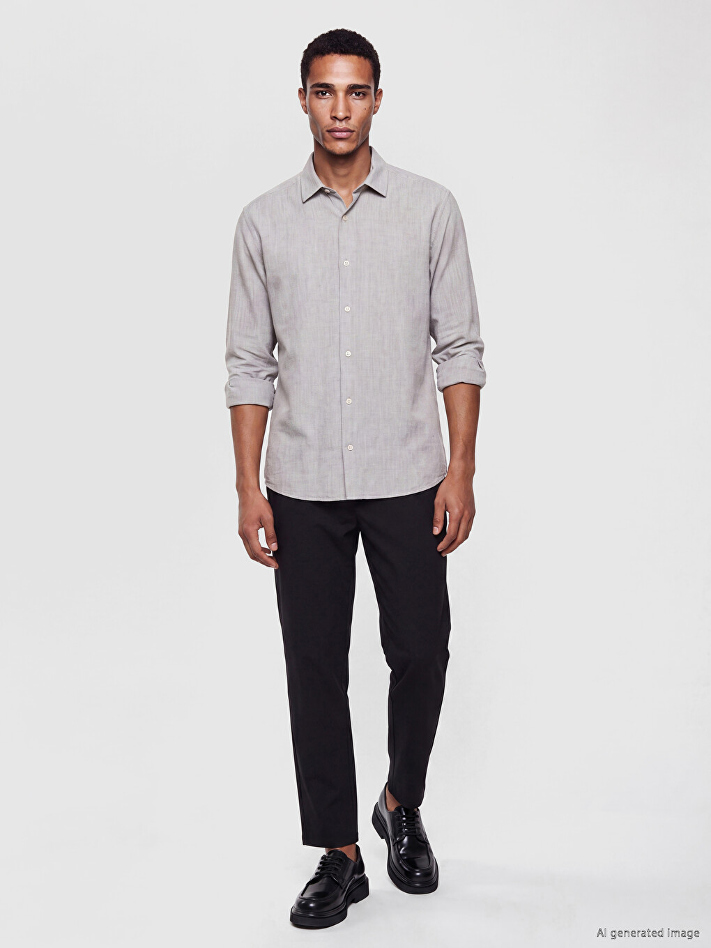Regular Fit Dobby Men's Shirt-1
