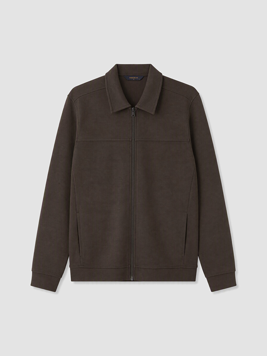 Polo Collar Men's Zip-up Sweatshirt-4