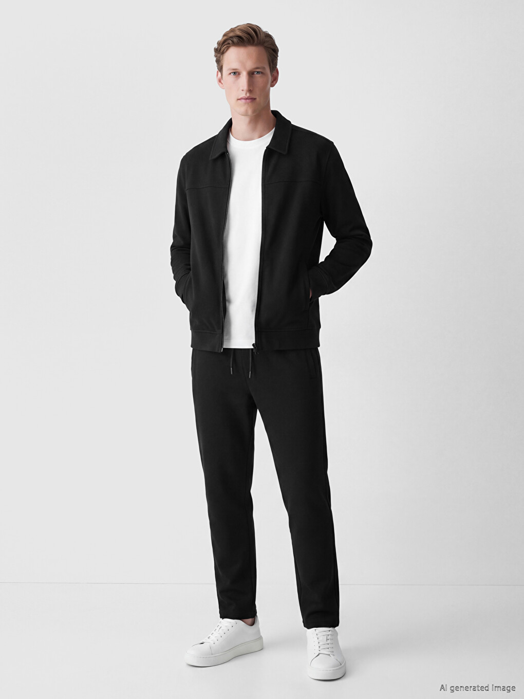 Man Black Zip-up Sweatshirt-1