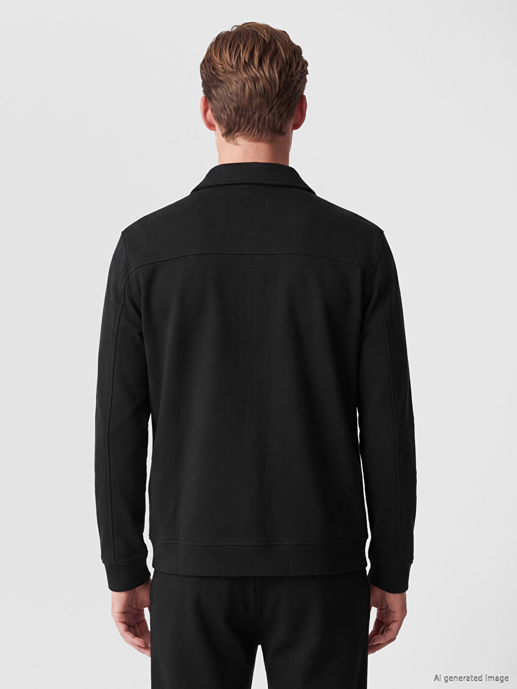 Man Black Zip-up Sweatshirt-3