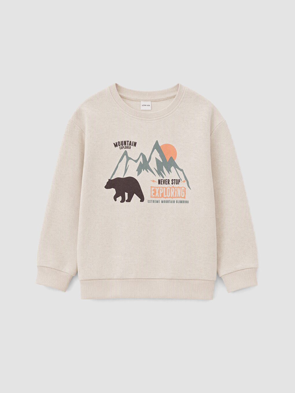 Kahverengi Baskılı Erkek Çocuk Kalın Sweatshirt-5