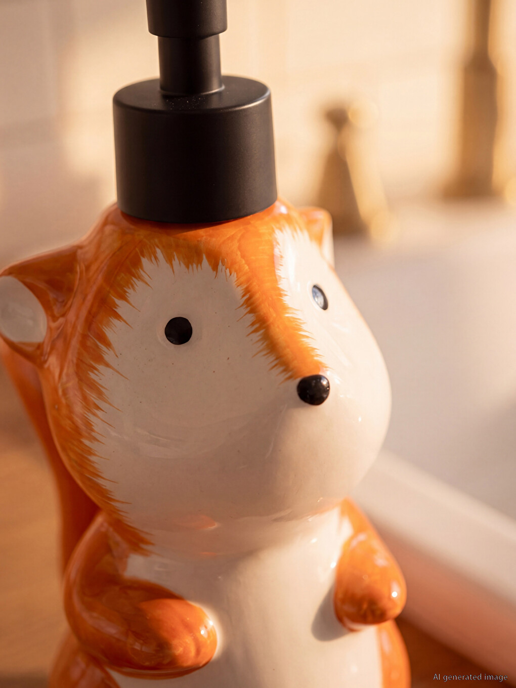 Animal Figured Ceramic Liquid Soap Dispenser 13 Cm-1