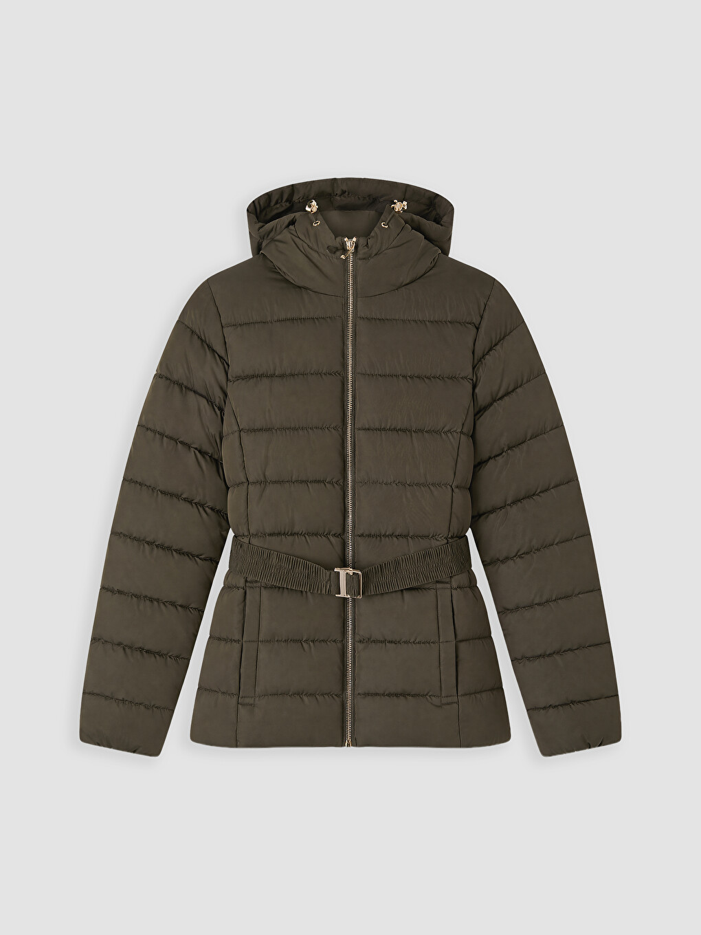Woman Khaki Puffer Coat-4