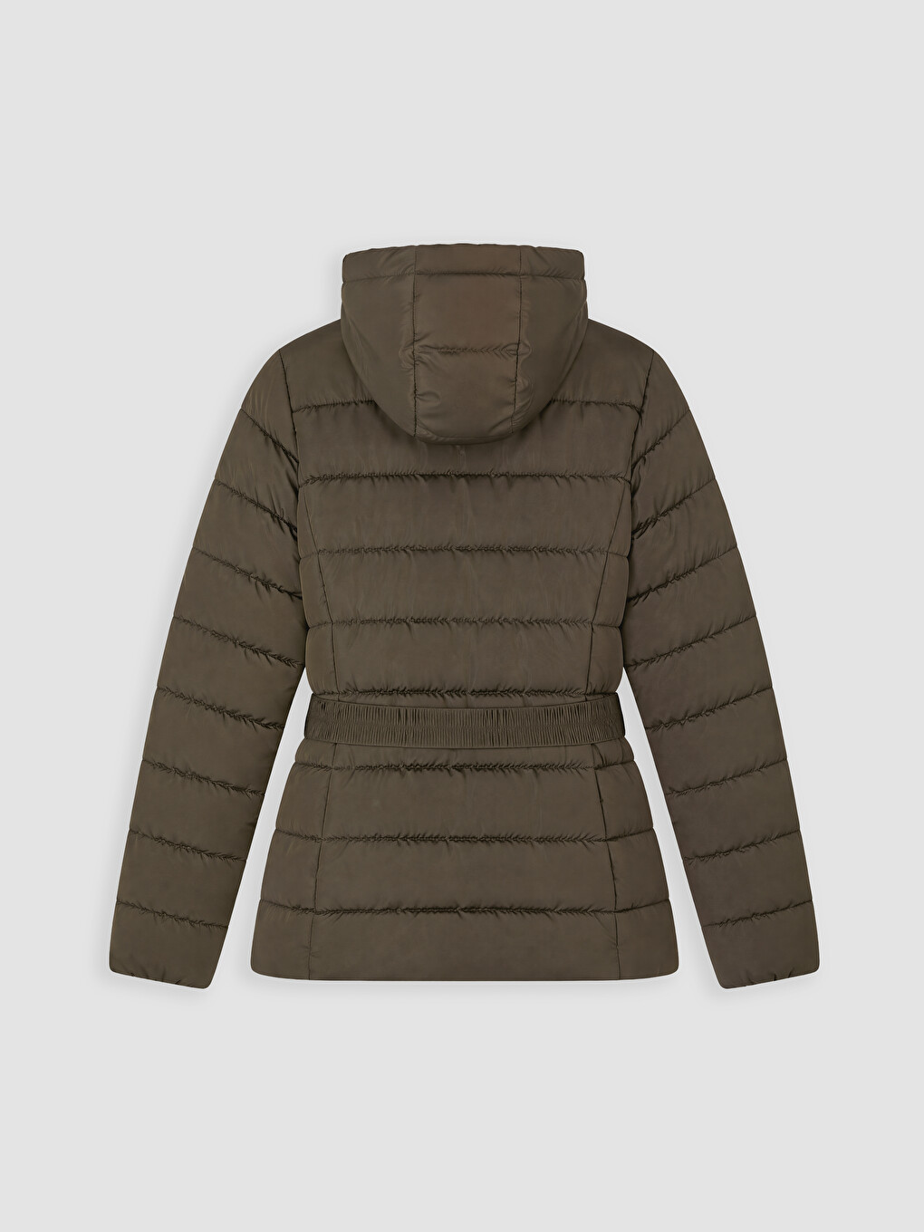 Woman Khaki Puffer Coat-6