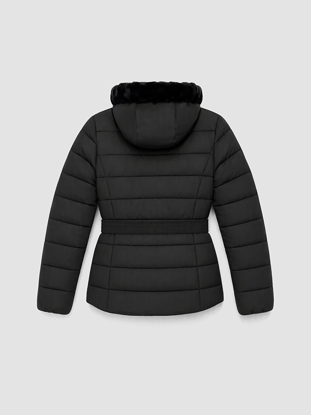 Woman Black Puffer Coat-1