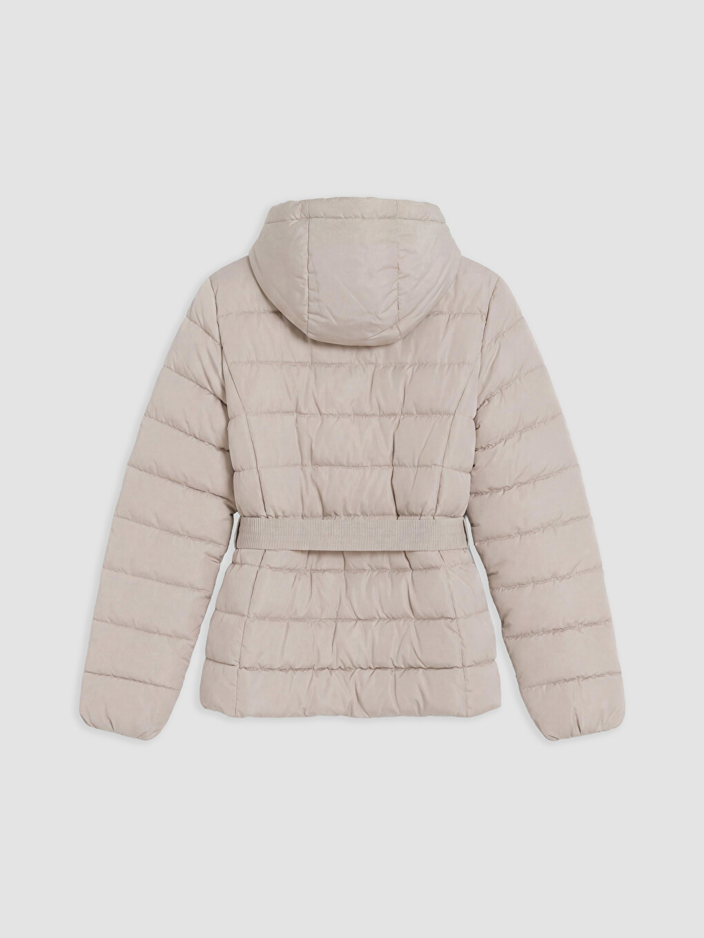 Woman Beige Puffer Coat-7
