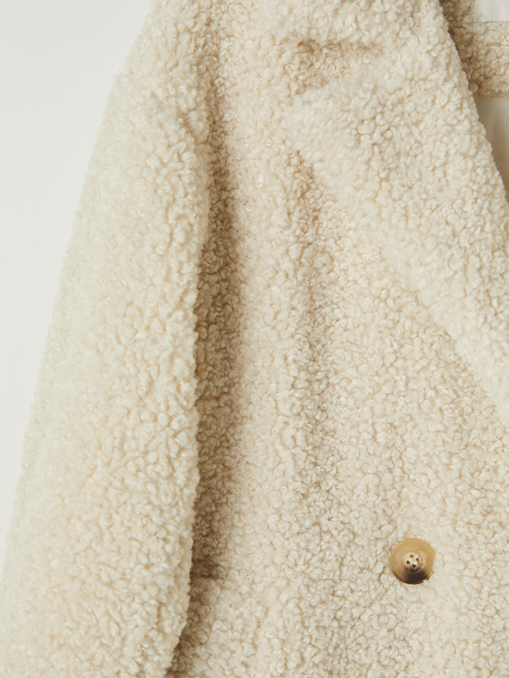 Woman Ecru Faux Fur Coat-7