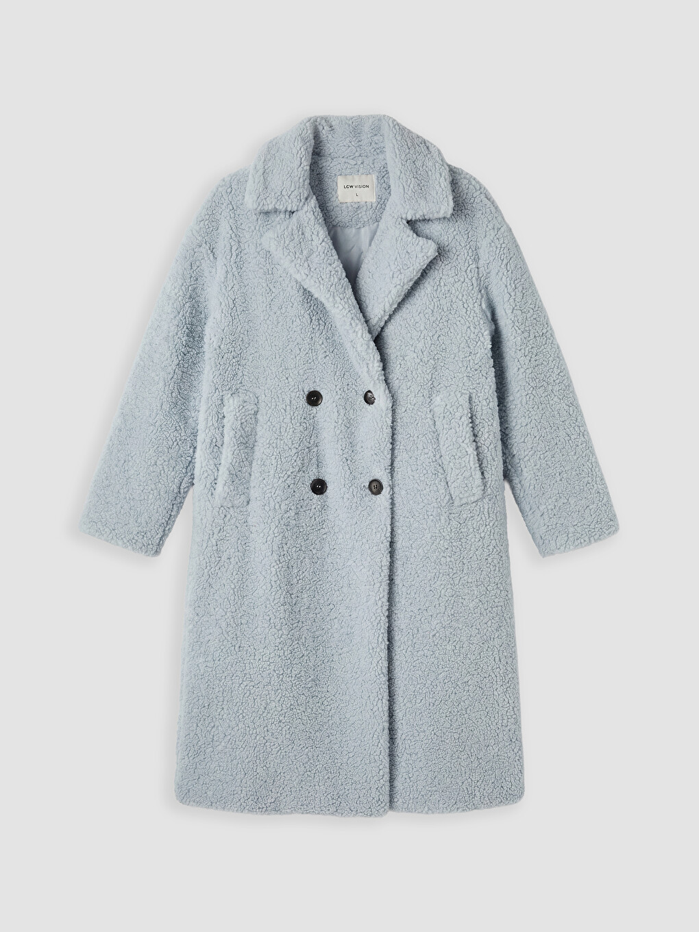 Woman Blue Faux Fur Coat-5