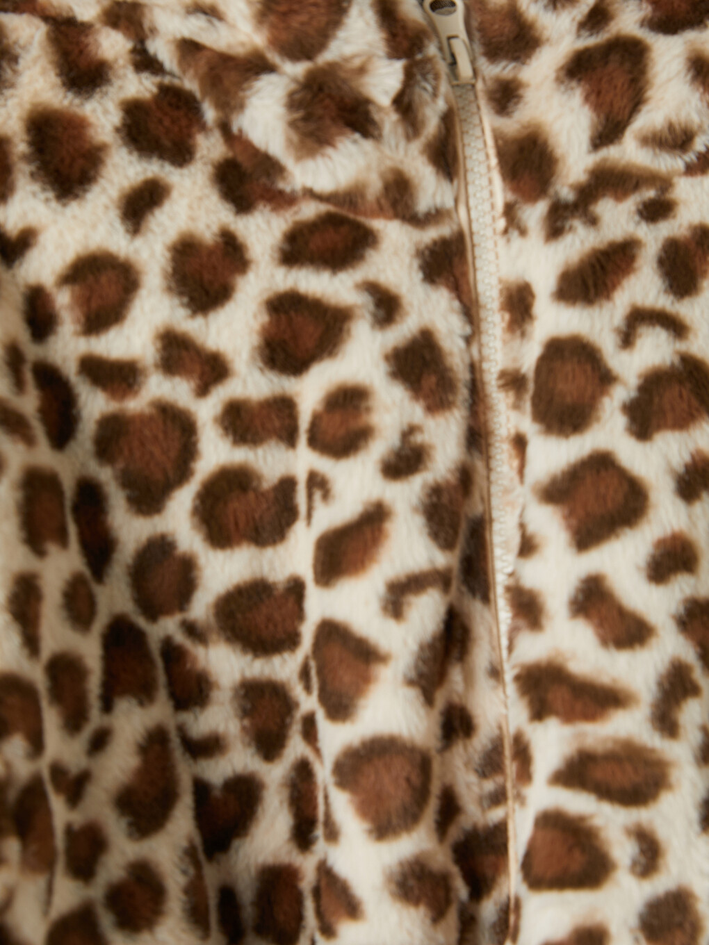 Girls' Patterned Faux Fur Coat-1