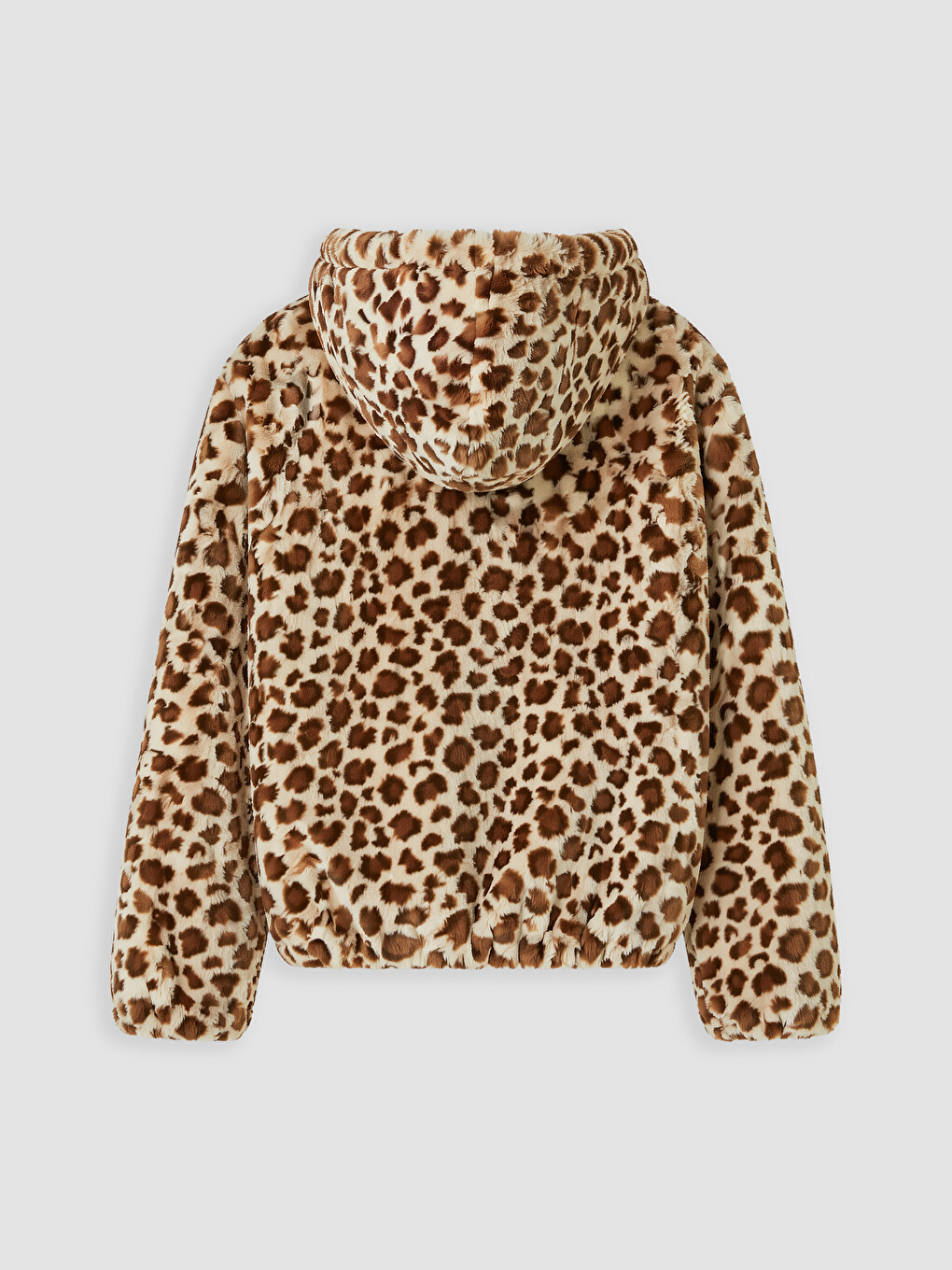 Girls' Patterned Faux Fur Coat-2