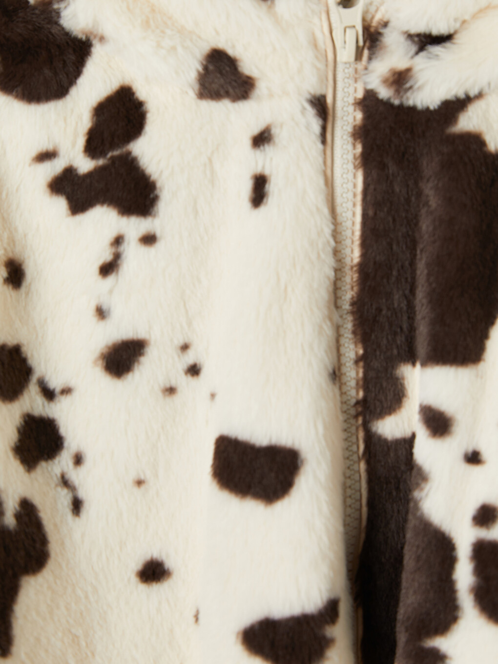 Girls' Patterned Faux Fur Coat-1