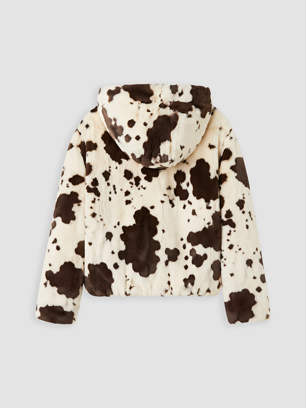 Girls' Patterned Faux Fur Coat-2
