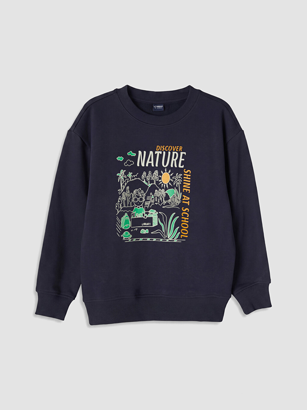 Lacivert Baskılı Erkek Çocuk Sweatshirt