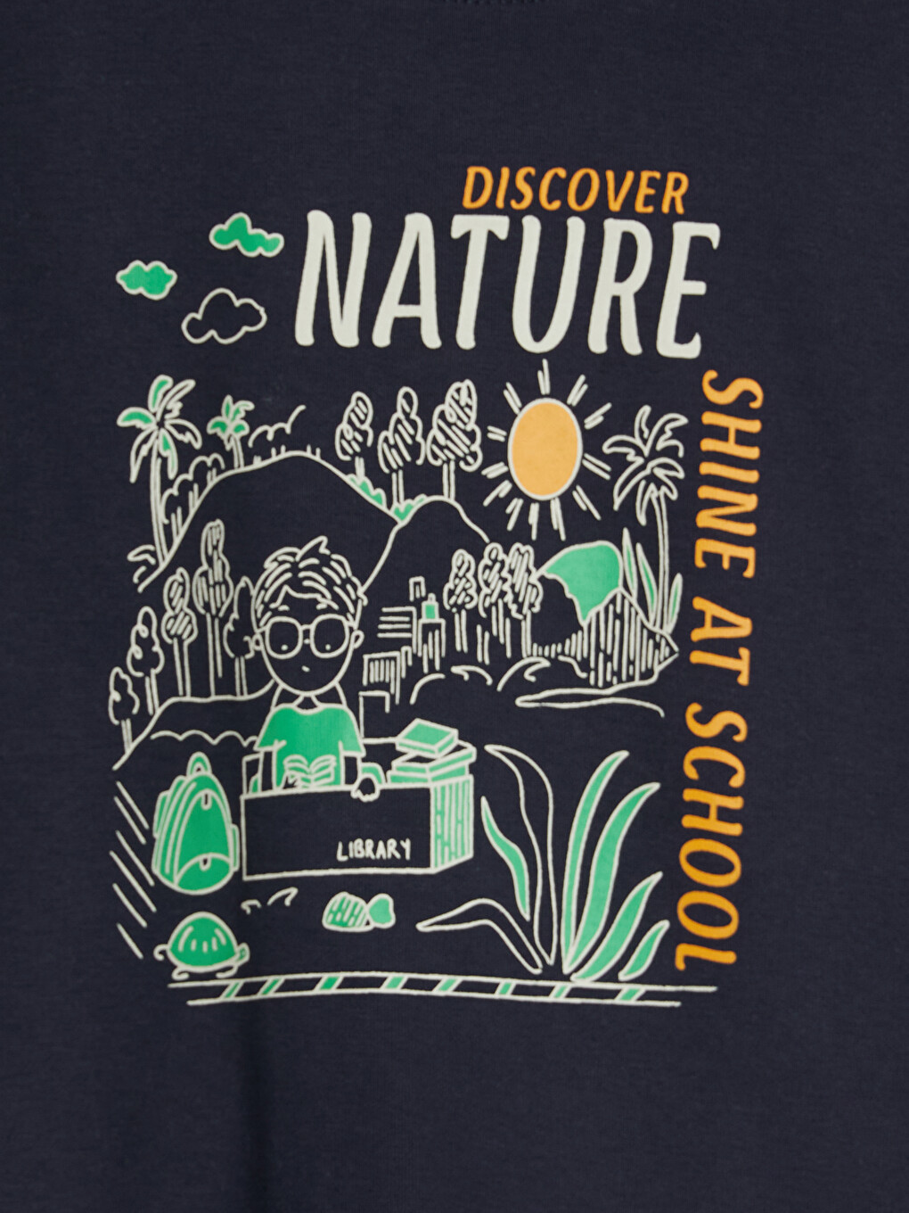 Lacivert Baskılı Erkek Çocuk Sweatshirt-1