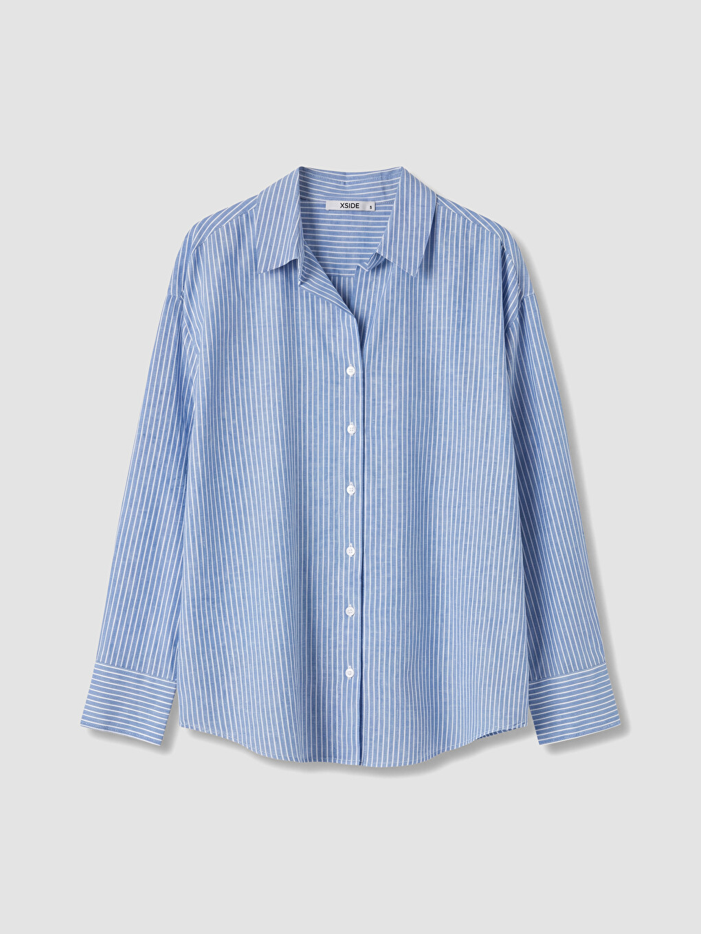 Striped Oversize Poplin Women's Shirt-4