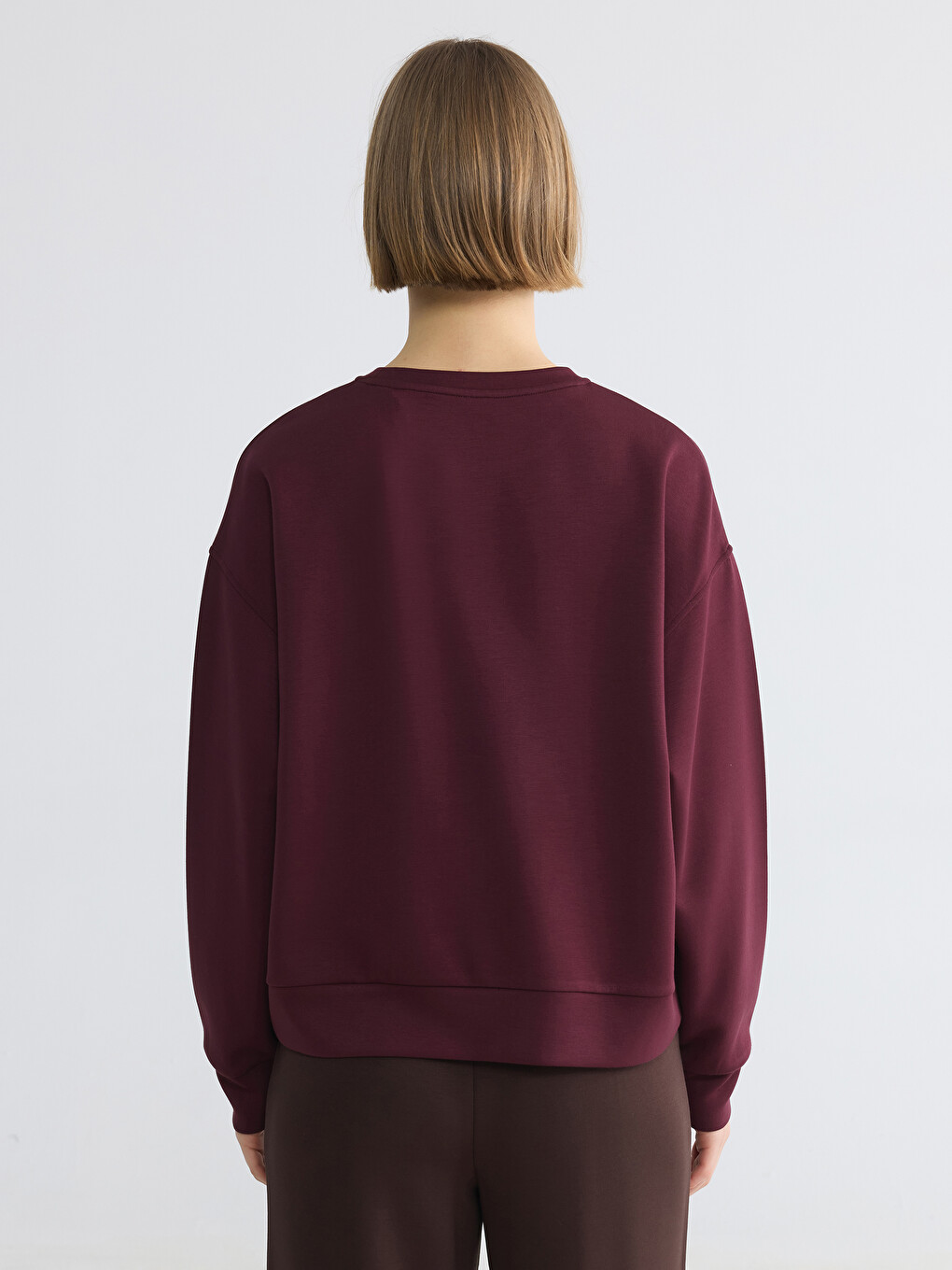 Femër Ngjyre Kumbull Sweatshirt-3