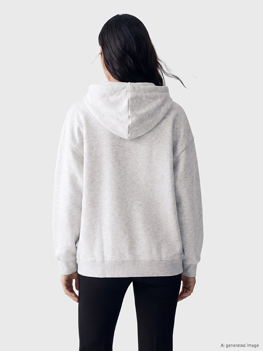 Hooded Oversize Women's Zippered Sweatshirt-3