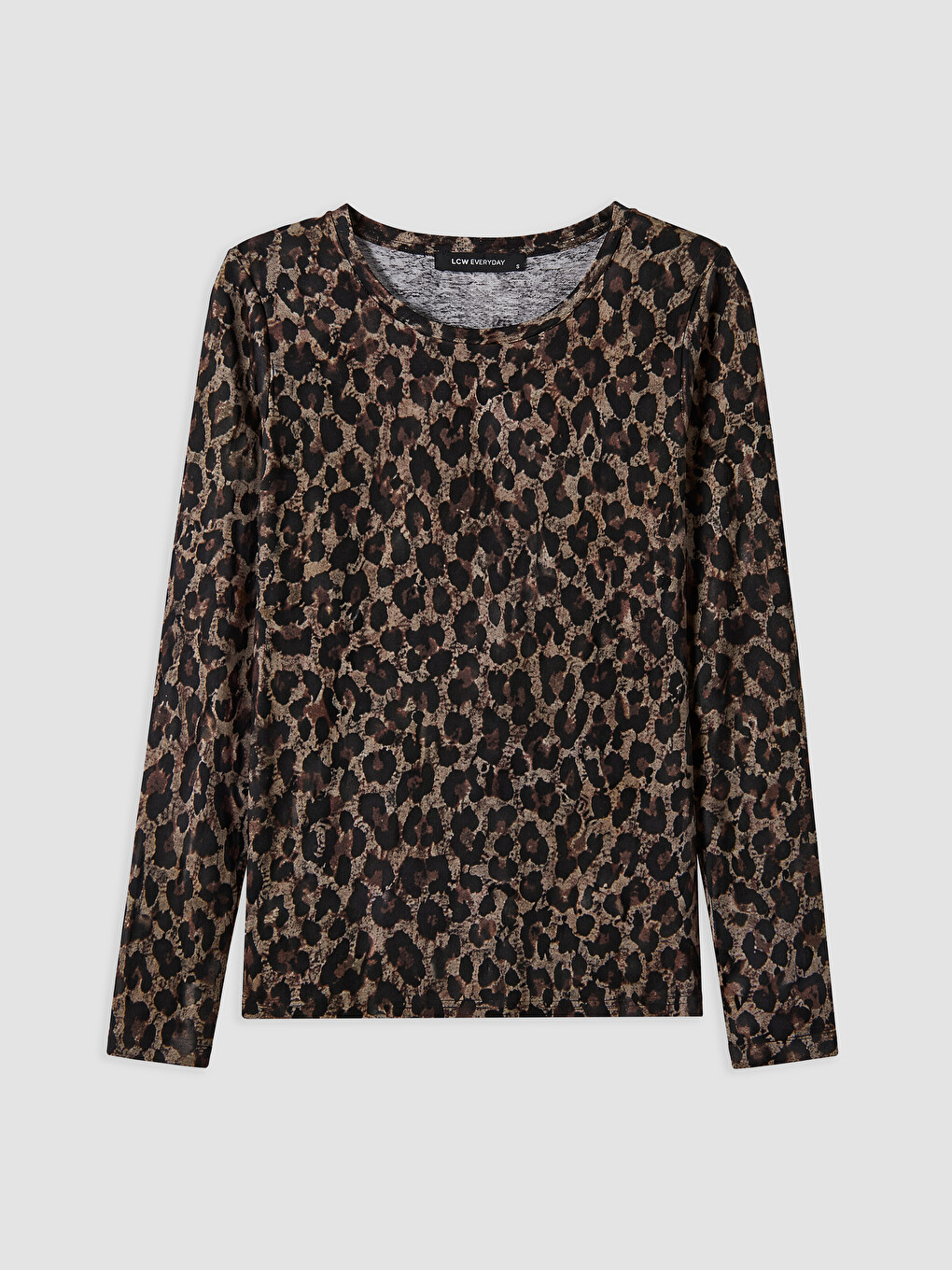 Žensko Tijelo S Okruglim Izrezom I Leopard Uzorkom-4