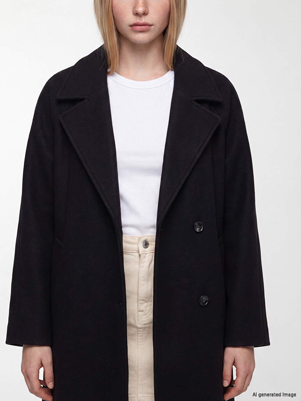 Double Breasted Collar Sashed Women's Cachet Coat-2