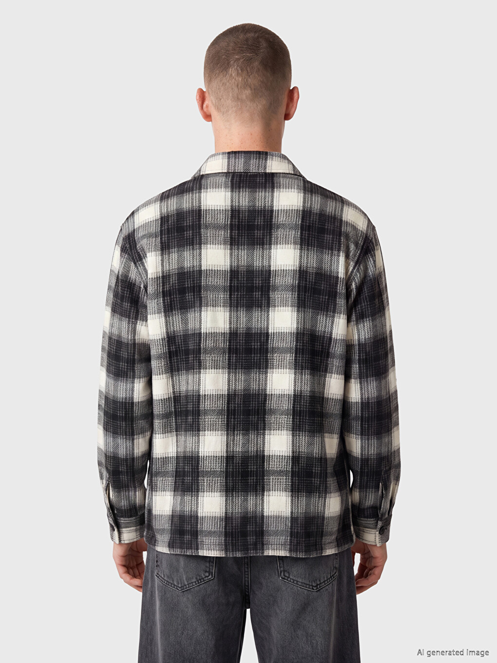 Mann Schwarz Overshirt-3