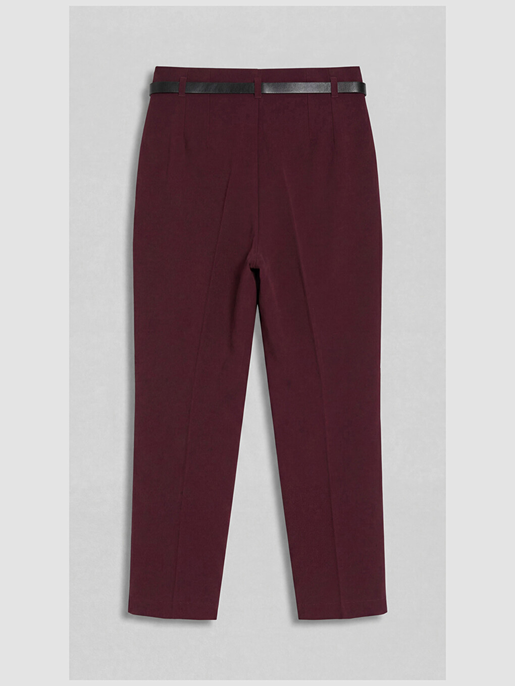 Waist Belted Carrot Cut Women's Fabric Trousers-6