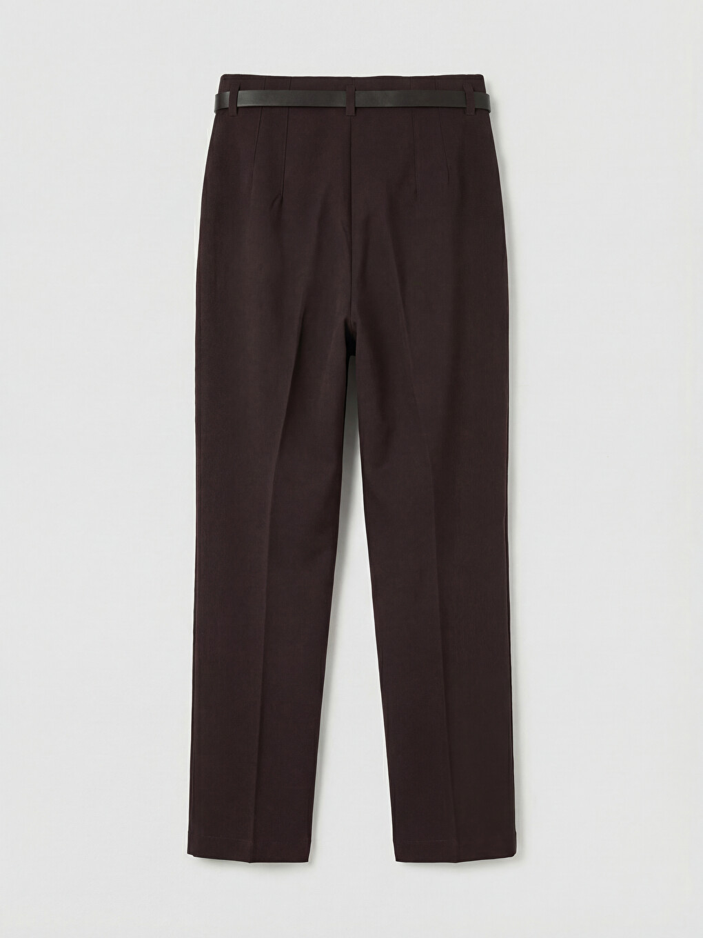 Ženske Plisirane Pantalone Od Tkanine Sa Kaišem Kroja Carrot-5