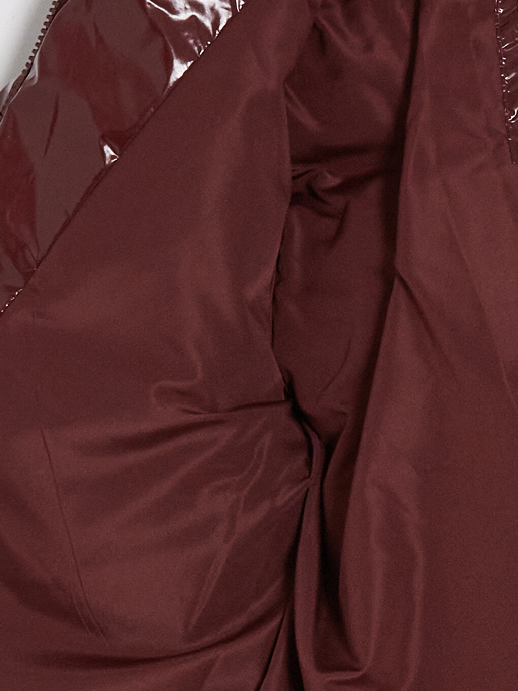 Bordo Parlak Görünümlü Kız Çocuk Su İtici Şişme Mont-3