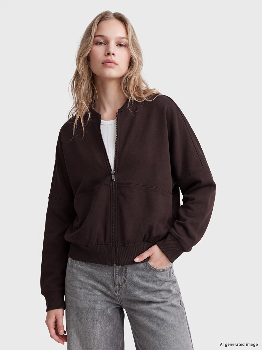 Oversize Women's Zip-up Sweatshirt