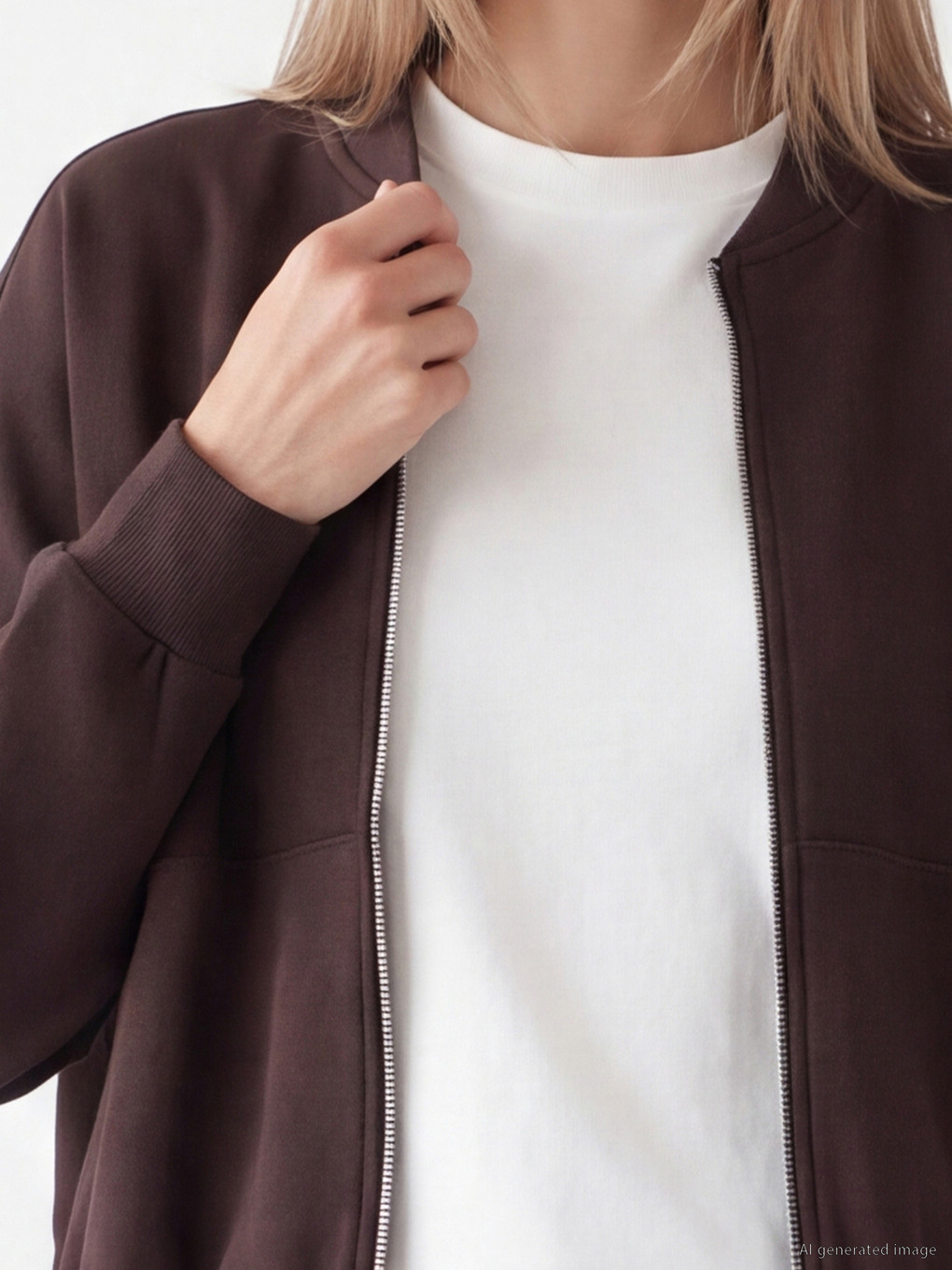 Oversize Women's Zip-up Sweatshirt-3