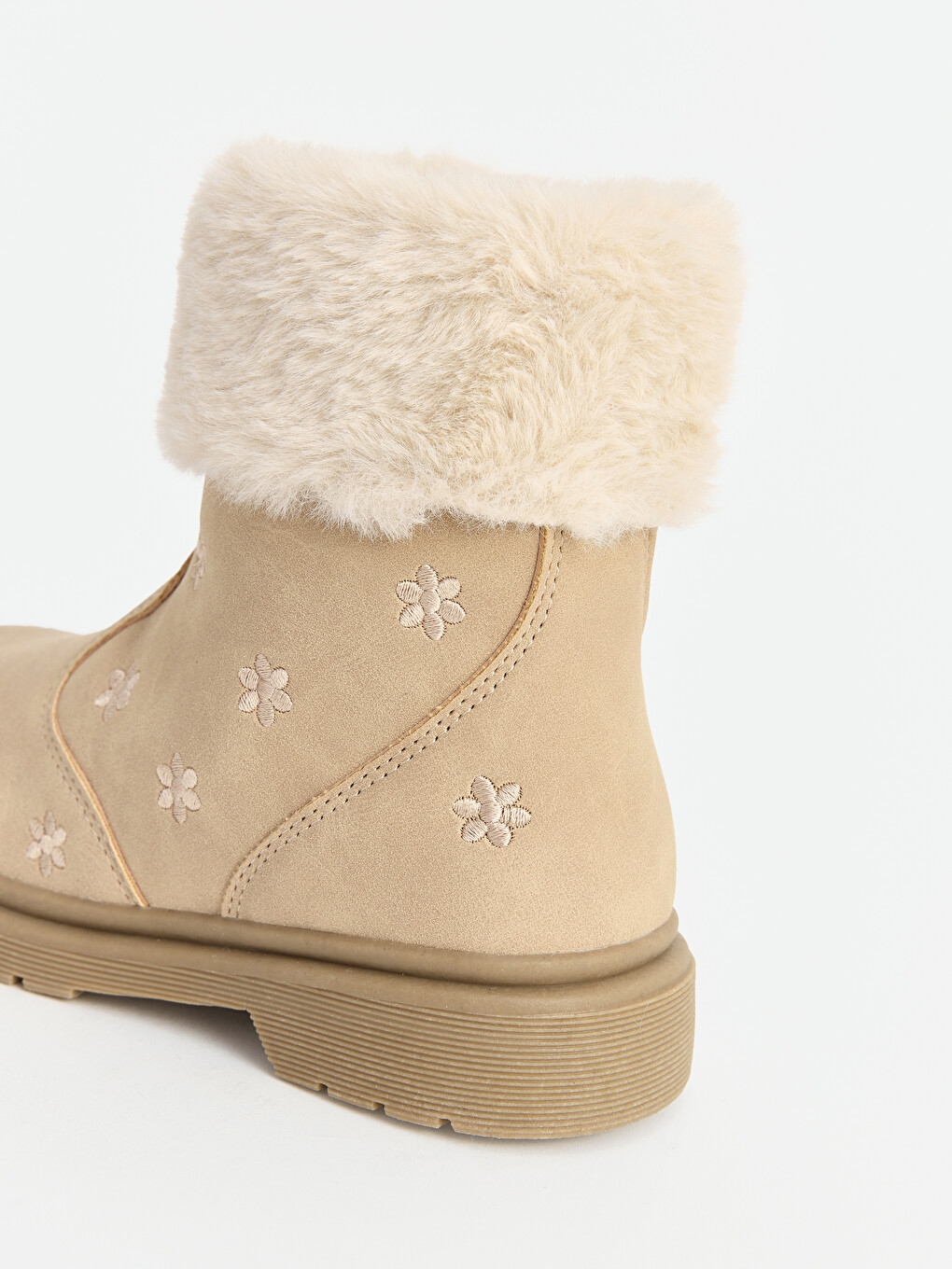 Faux Furred And Embroidery Embroidered Girl Child Boot-1