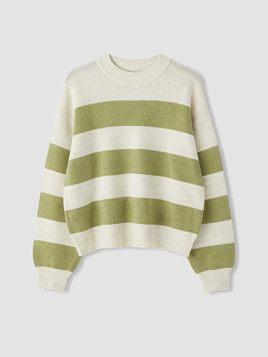 Striped Wool Blended Women's Knitwear Sweater-4