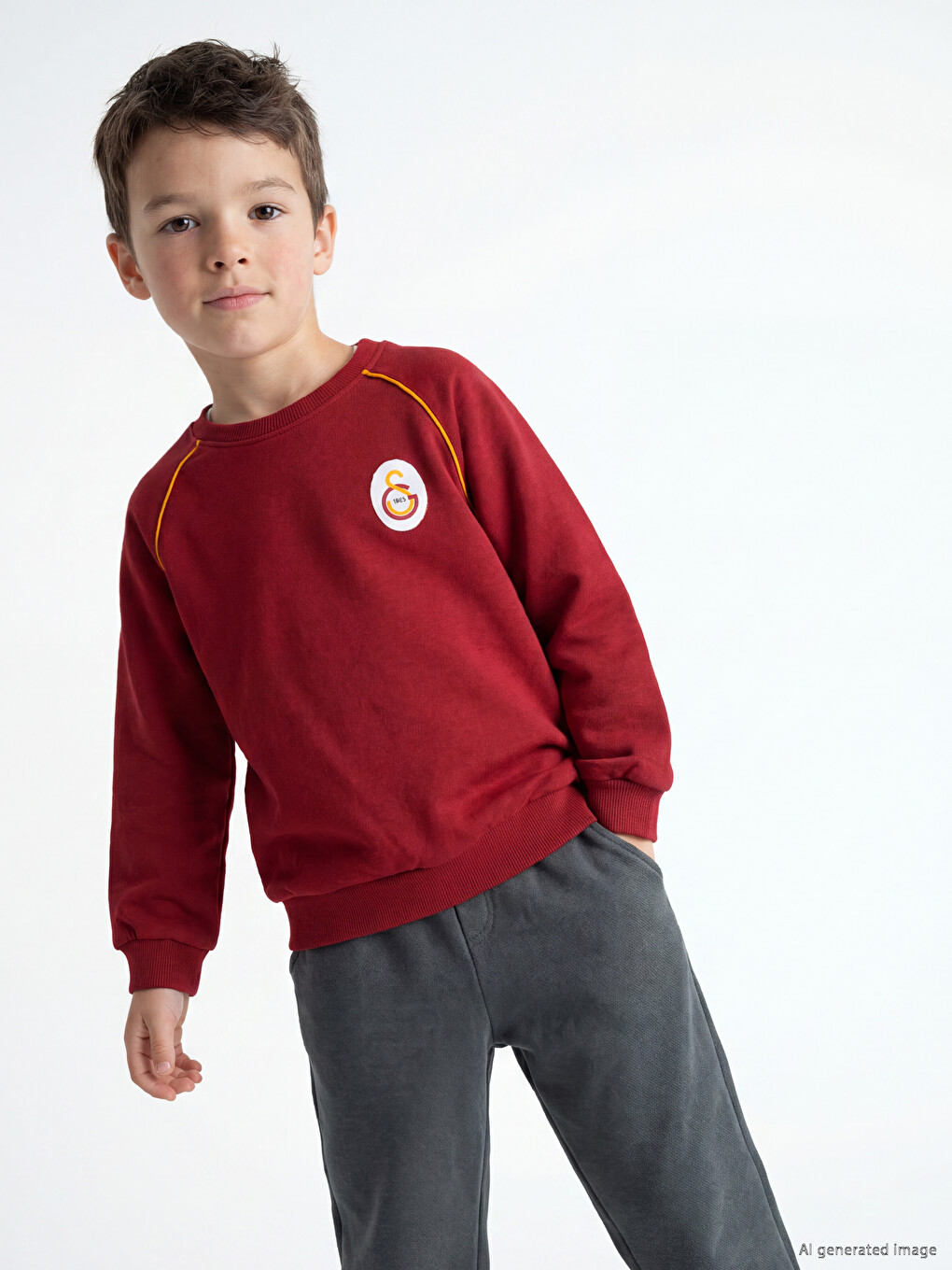 Galatasaray Embroidered Boys' Sweatshirt