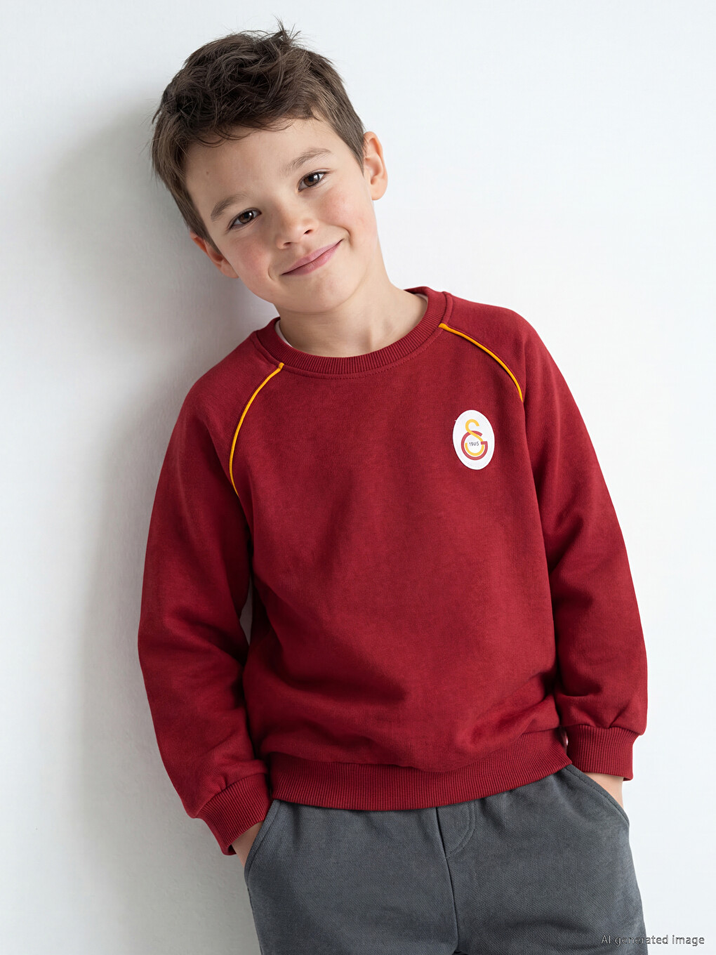 Galatasaray Embroidered Boys' Sweatshirt-1