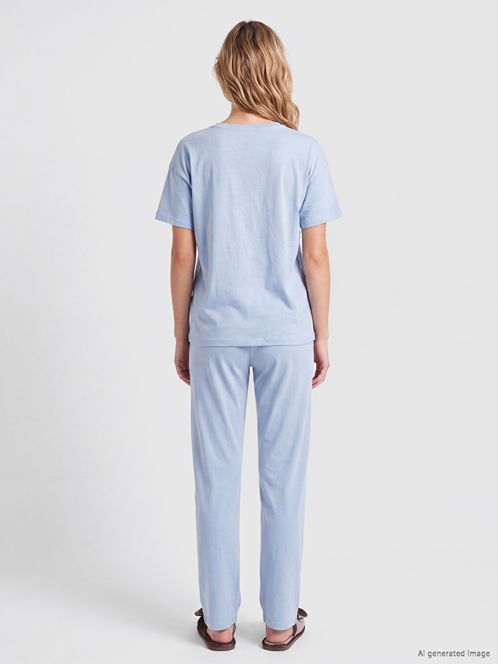 Mavi Bisiklet Yaka Kadın Pijama Takım-3